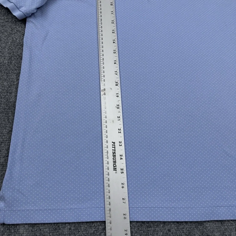 Polo Ralph Lauren‎ Classic Fit Knit Polo Shirt XL Blue Mini Dot Geometric Golf